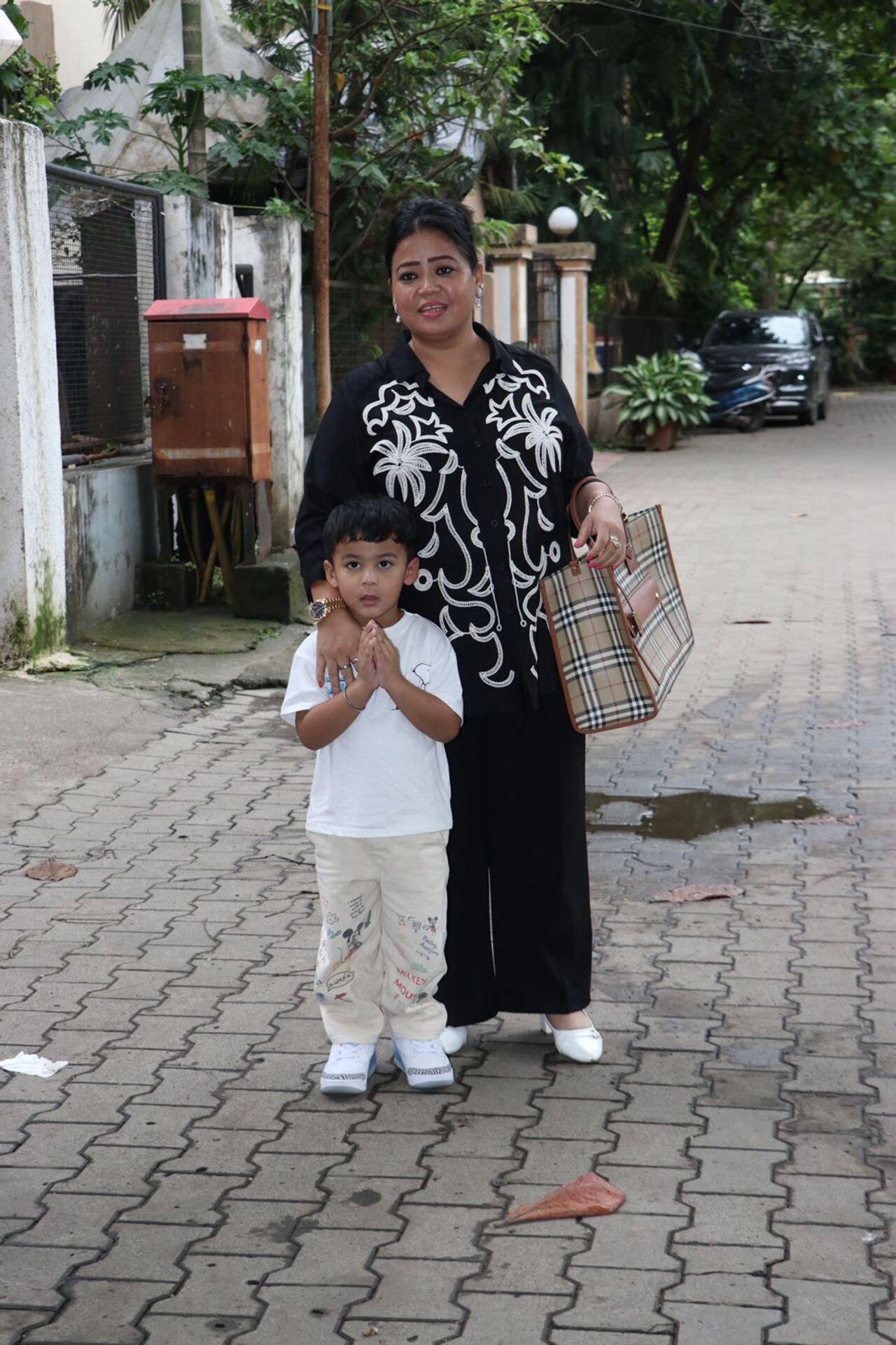 <p>Bharti Singh with her son for the birthday part of Jay and Mahhi`s daughter Tara</p>